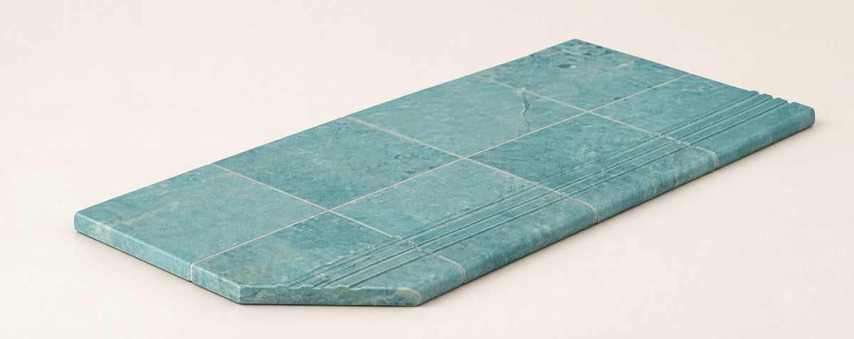 Serapool Piazza Cyan Merdiven Kaymazı Sol Bitiş 33x66x0,76 cm