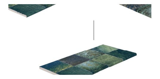 Serapool Piazza Green Infinity Karo Tek Bitiş 33x66x0,76 cm