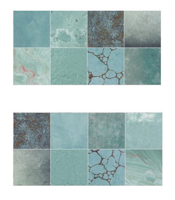 Serapool Piazza Turquoise Porselen Havuz Karosu 33x33 cm