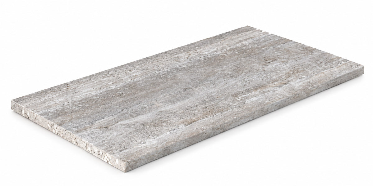 Serapool Silver Traverten Merdiven Kaymazı Sağ Bitiş 33x66x1,80 cm