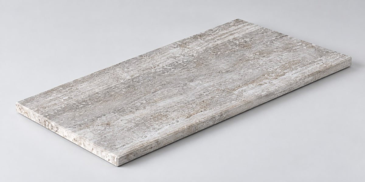 Serapool Silver Traverten Merdiven Kaymazı Sağ Bitiş 33x66x1,80 cm