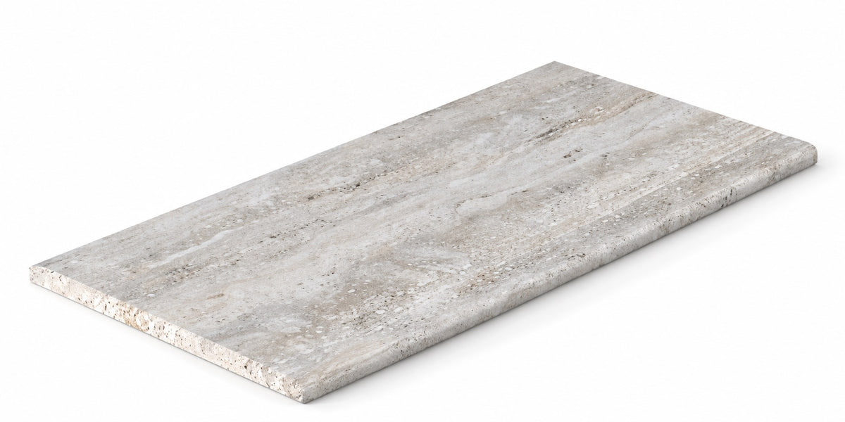 Serapool Silver Traverten Merdiven Kaymazı Sol Bitiş 33x66x0,76 cm