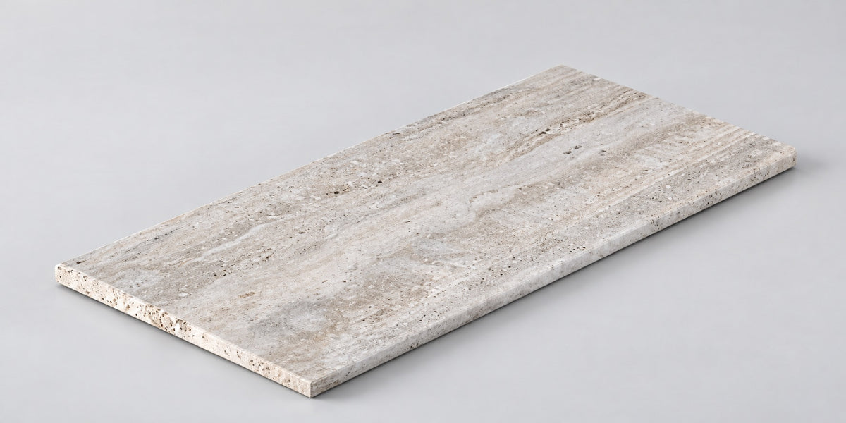 Serapool Silver Traverten Merdiven Kaymazı Sol Bitiş 33x66x0,76 cm
