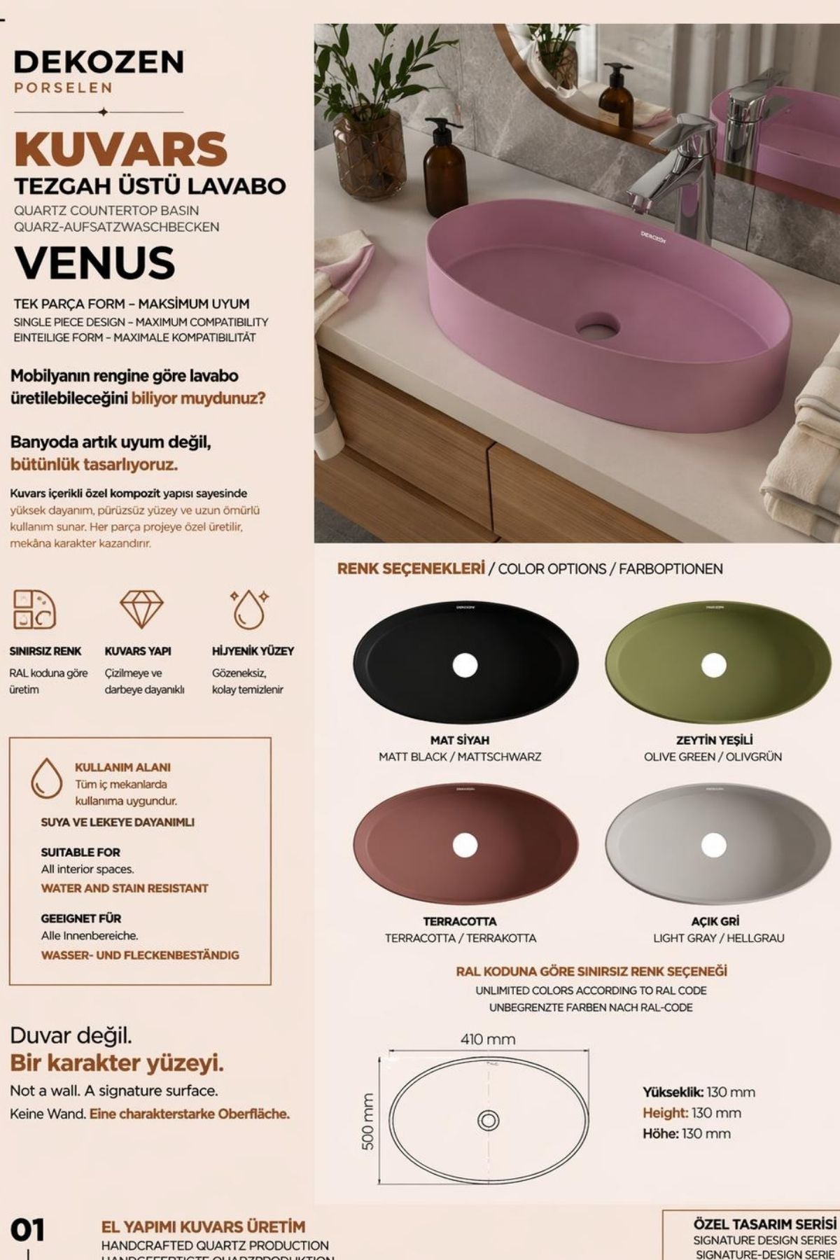 Kuvars Lavabo