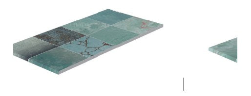 Serapool Piazza Turquoise Merdiven Kaymazı Sağ Bitiş 33x66x1,80 cm