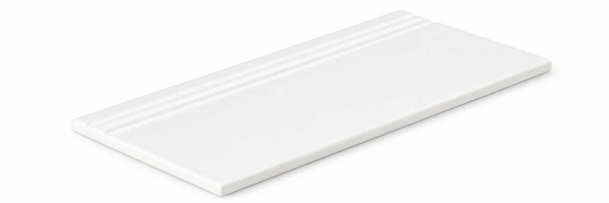 Serapool Relax White & White Merdiven Kaymazı Sağ Bitiş 33x66x0,75 cm