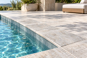 Serapool Silver Traverten Infinity Karo Tek Bitiş 33x66x0,76 cm