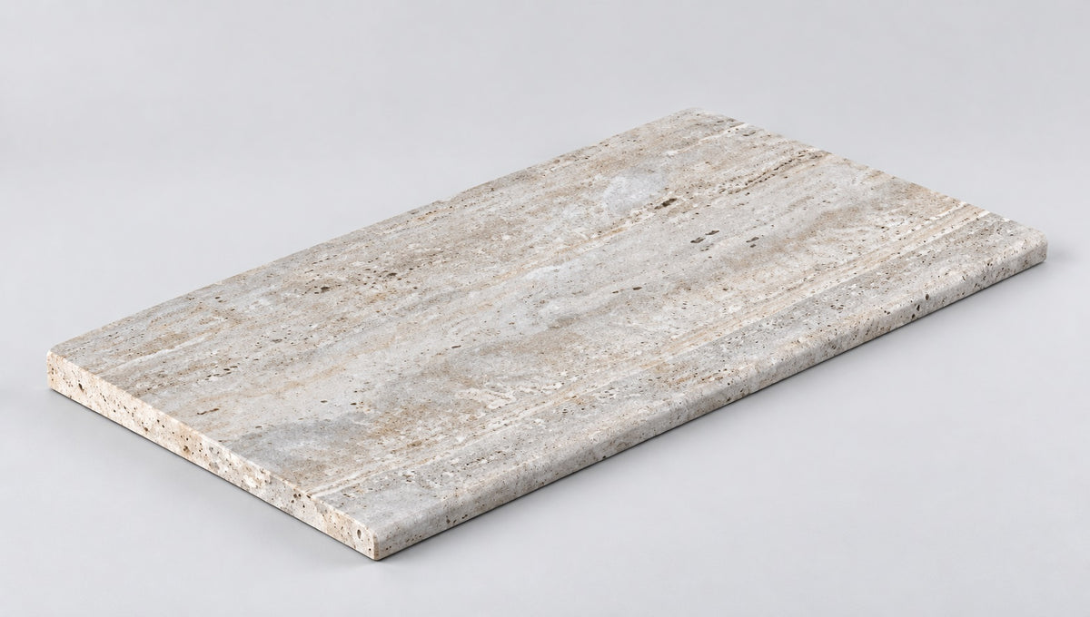 Serapool Silver Traverten Merdiven Kaymazı Sol Bitiş 33x66x1,80 cm