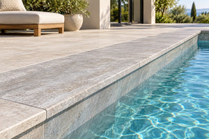 Serapool Silver Traverten Merdiven Kaymazı Sağ Bitiş 33x66x1,80 cm