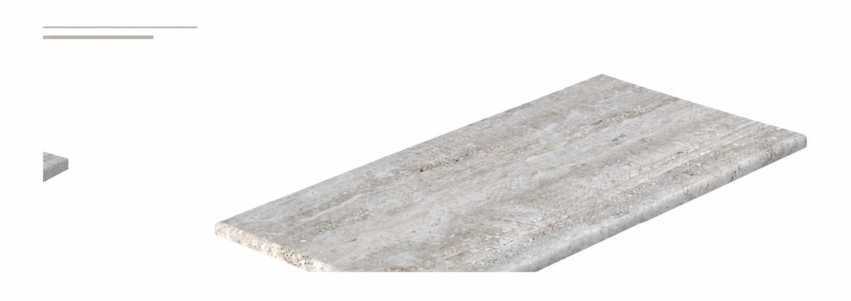 Serapool Silver Traverten Merdiven Kaymazı Sol Bitiş 33x66x0,76 cm