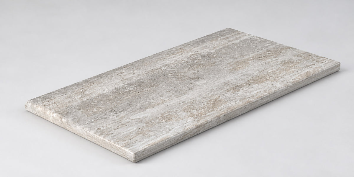 Serapool Silver Traverten Merdiven Kaymazı Sağ Bitiş 33x66x0,76 cm